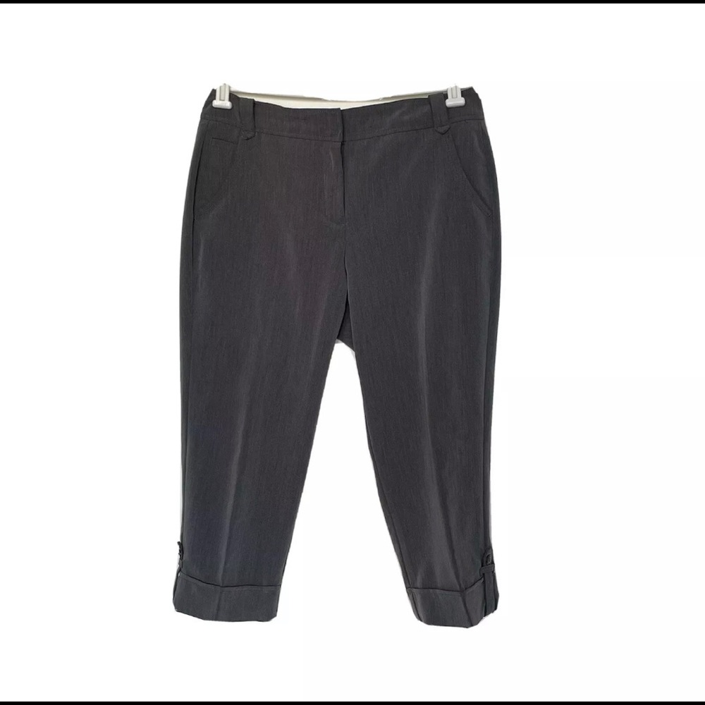 Gloria Vanderbilt Gray Capri Career work pants Size 10 - Picture 2 of 4
